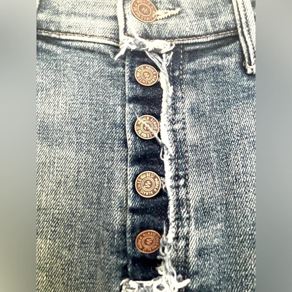 MOTHER Denim The Fly Cut Stunner Ankle Fray Jeans Night Sz 27 – Brand New - Picture 3 of 15